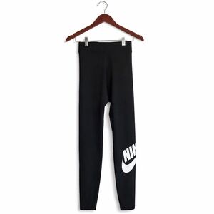 Nike Black Leggings Size Small White Logo Athletic Activewear